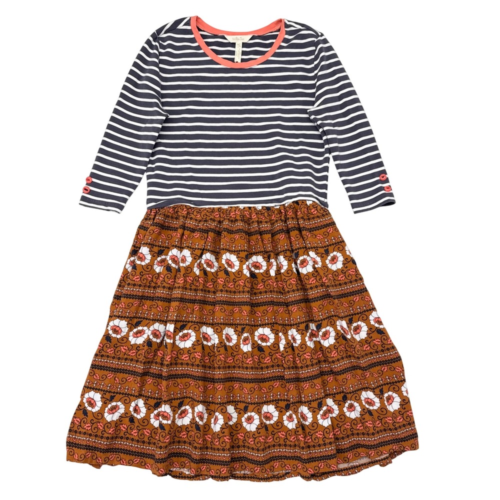 Matilda Jane Dress Size Small Winsome 3/4 Sleeve Floral Striped Casual Boho